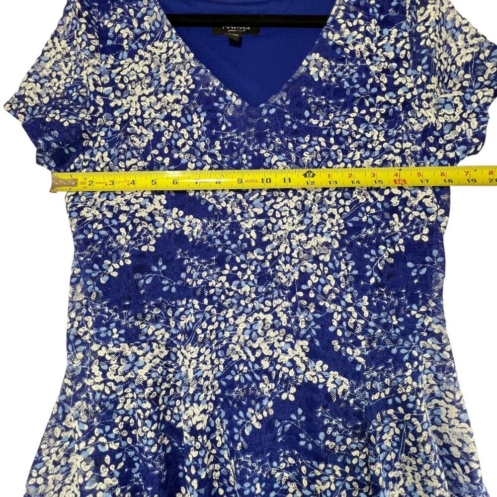 RN Studio Ronni Nicole Dress Blue Handkerchief Hem Flowy Lace Overlay Lined 16 - Picture 13 of 13